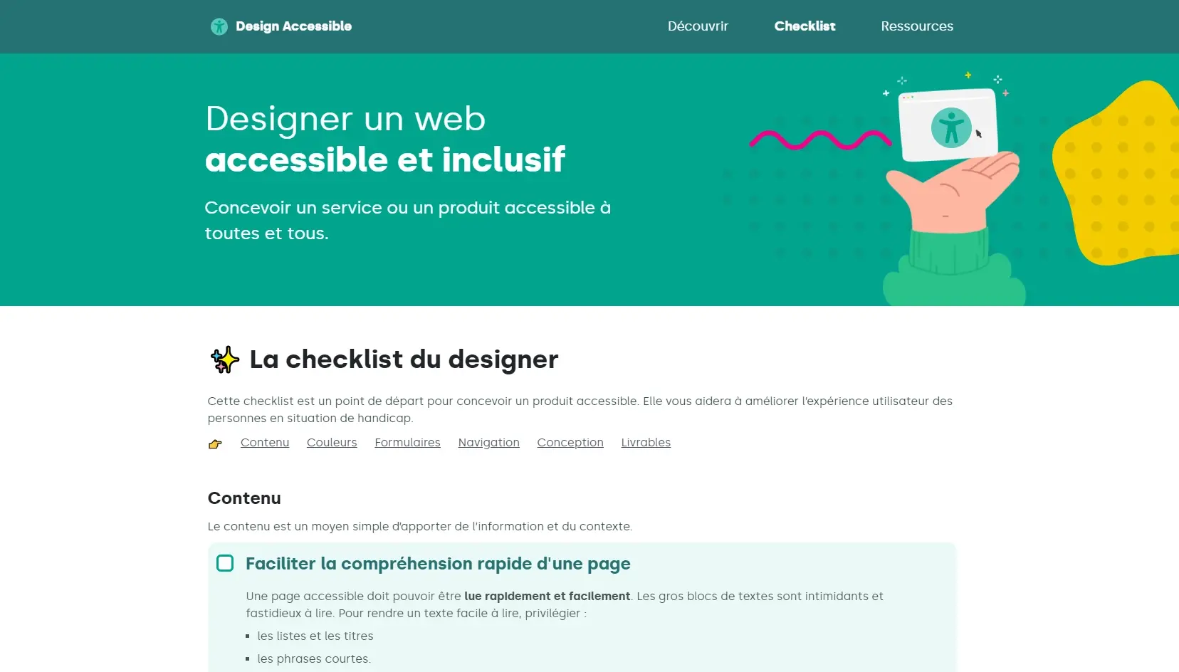 Blogduwebdesign checklist designer site web inclusif design accessible