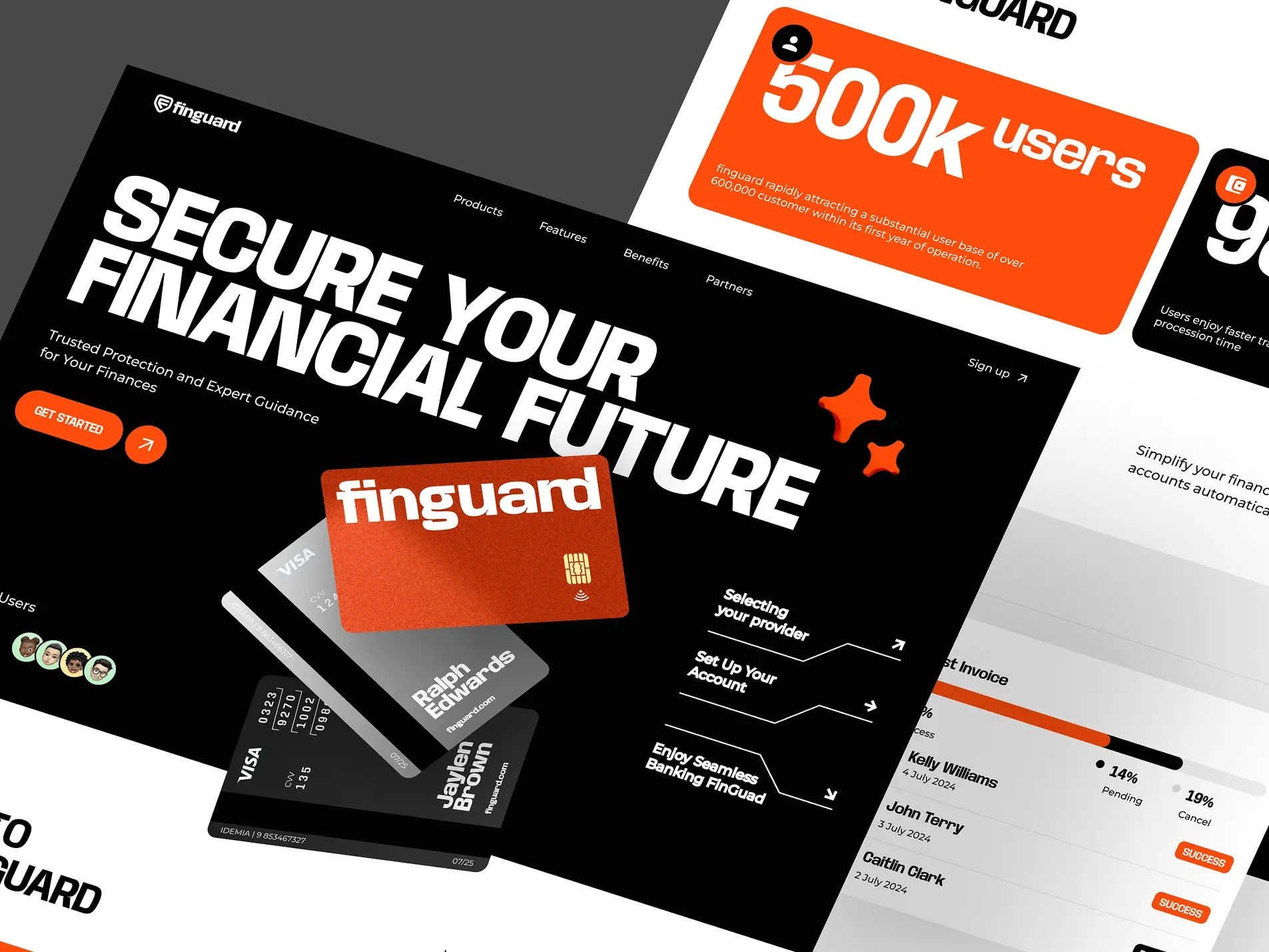 Blogduwebdesign inspiration landing page finance finguard