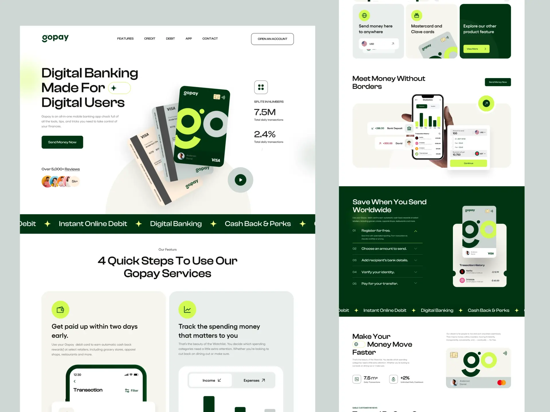 Blogduwebdesign inspiration landing page finance gopay