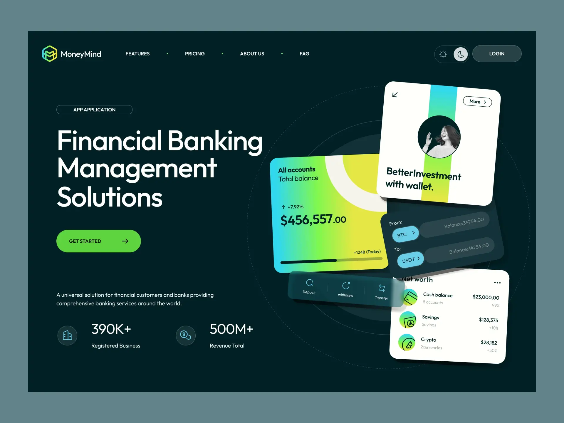 Blogduwebdesign inspiration landing page finance money mind