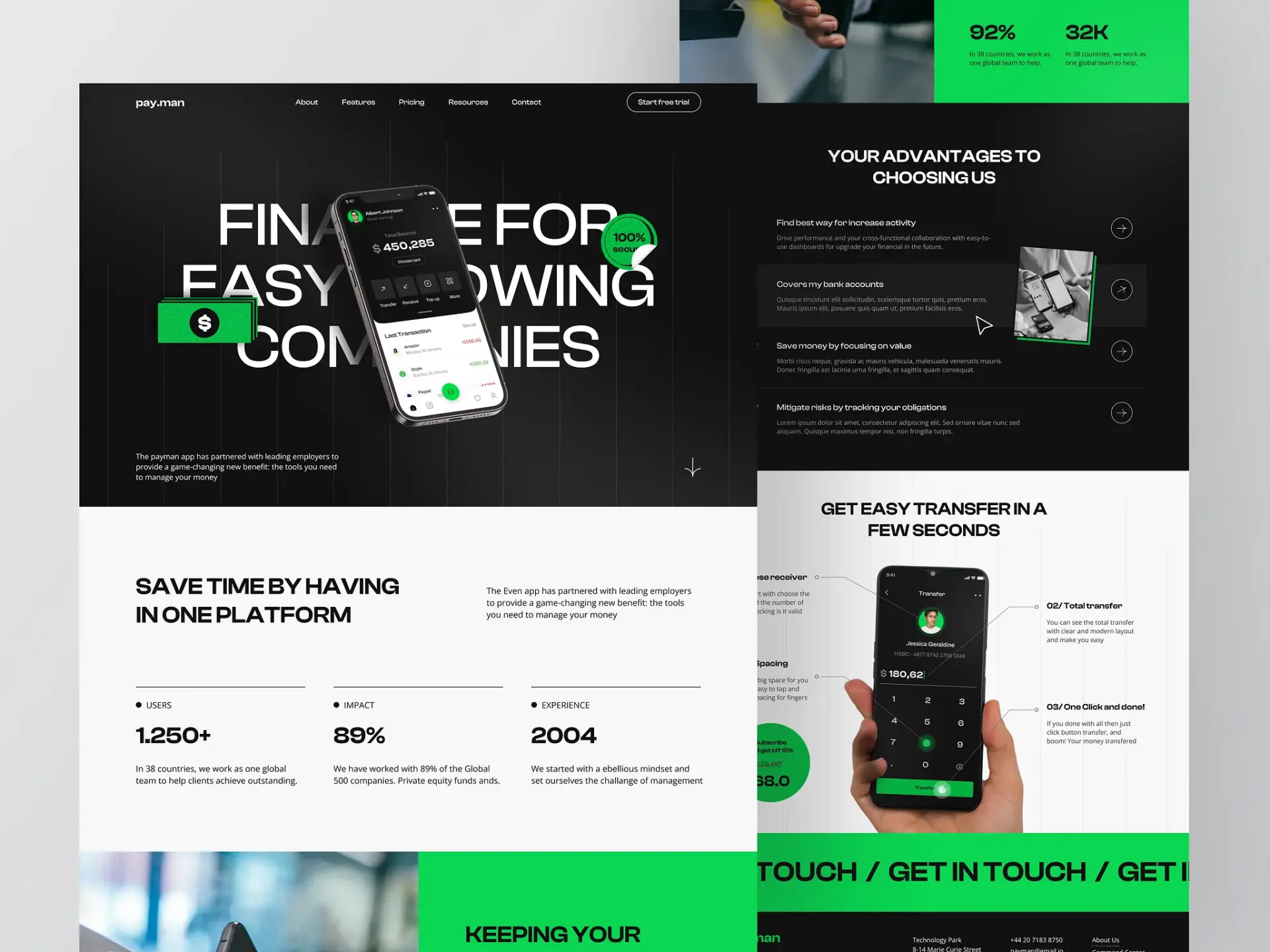 Blogduwebdesign inspiration landing page finance payman