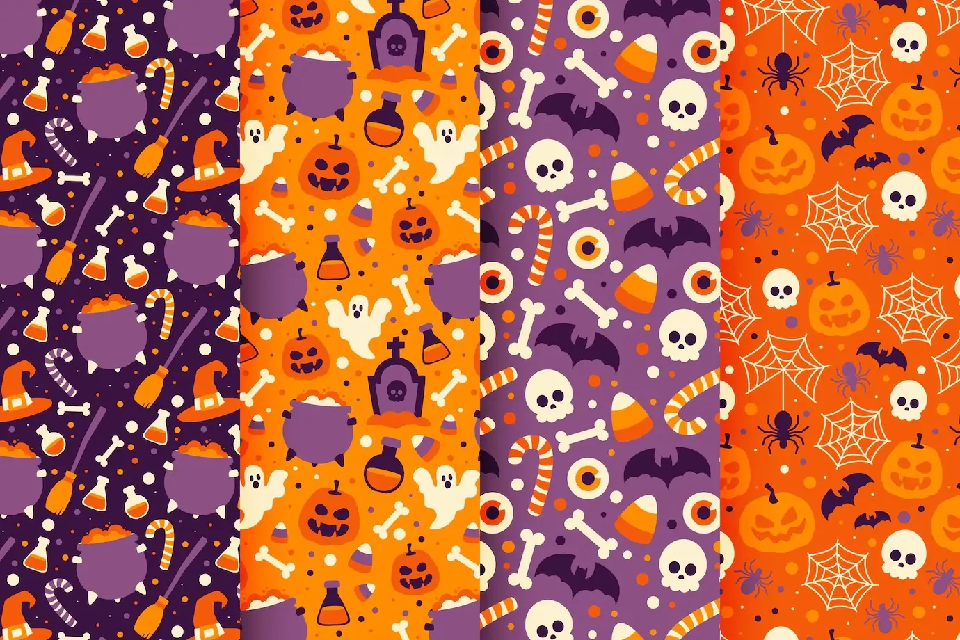 Blogduwebdesign ressources gratuites adobe hand drawn flat halloween pattern design