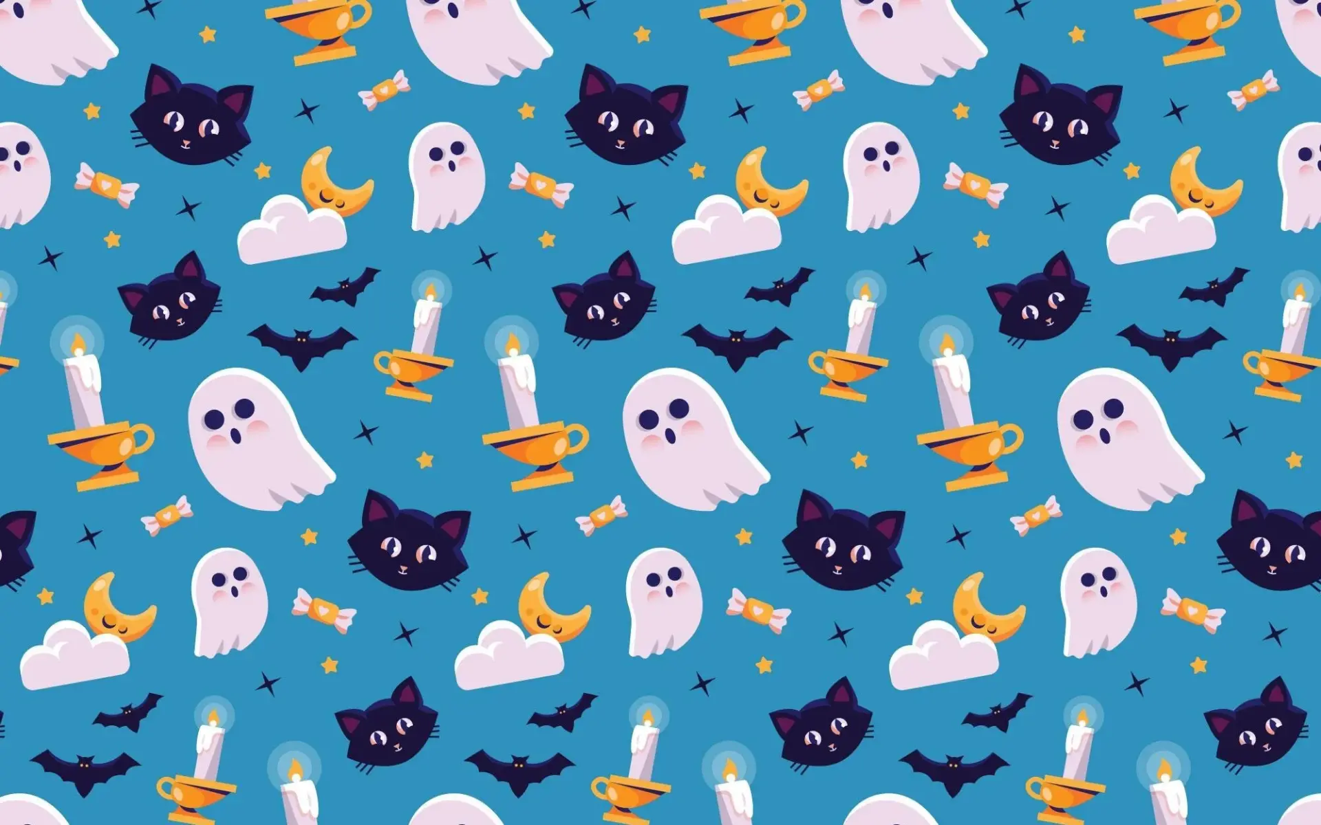 Blogduwebdesign ressources gratuites adobe motif halloween cute ghost cat pattern design