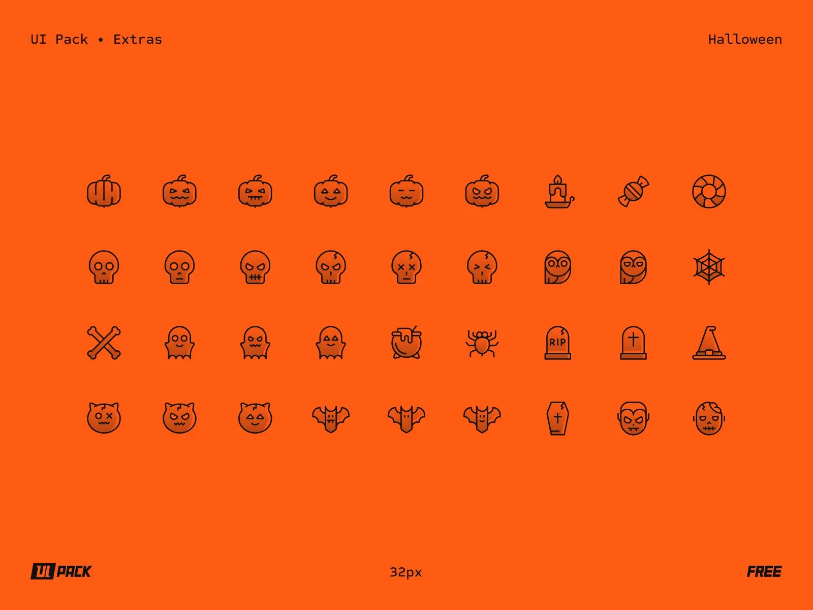 Blogduwebdesign ressources gratuites adobe ui pack halloween icon set figma