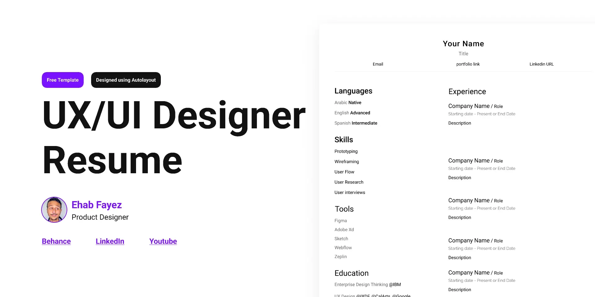 Blogduwebdesign ressources web templates figma cv minimaliste