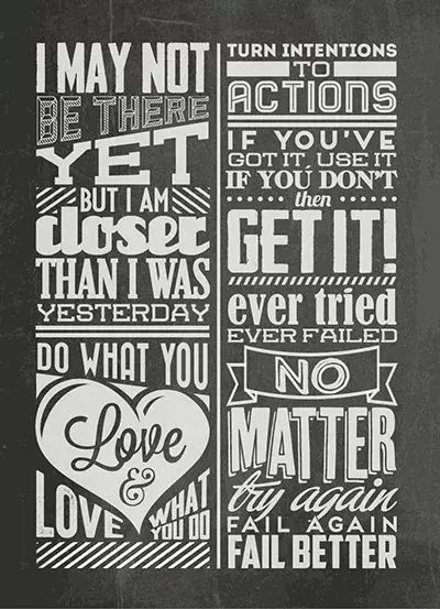 Chalk typographic motivational quotes