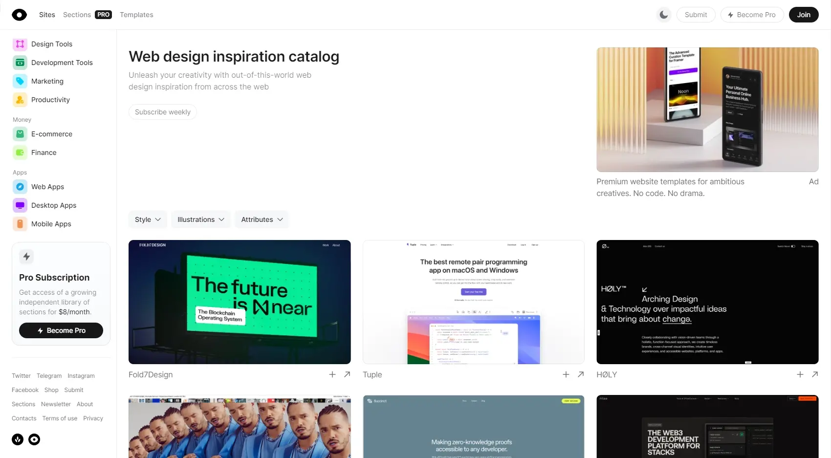 Curated web design inspiration curated design