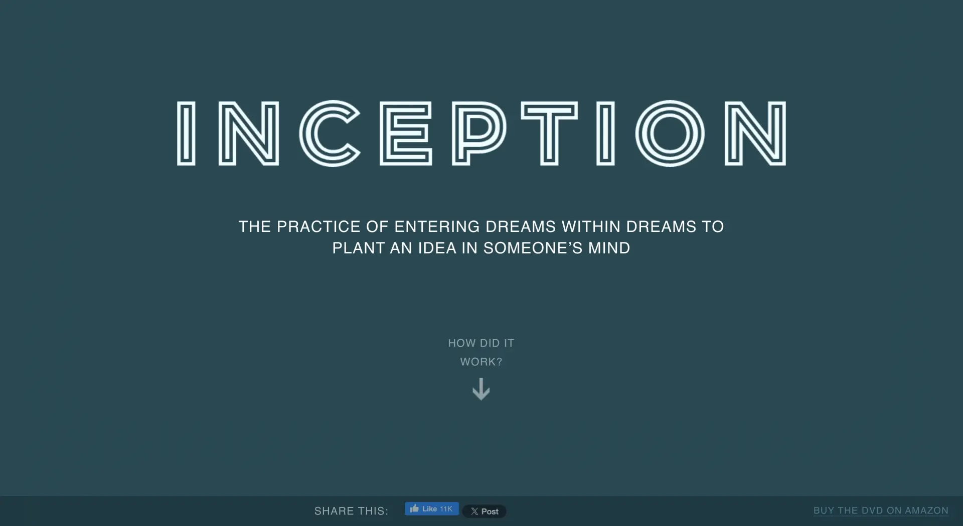 Exemple site web interactif navigation scroll inception explained