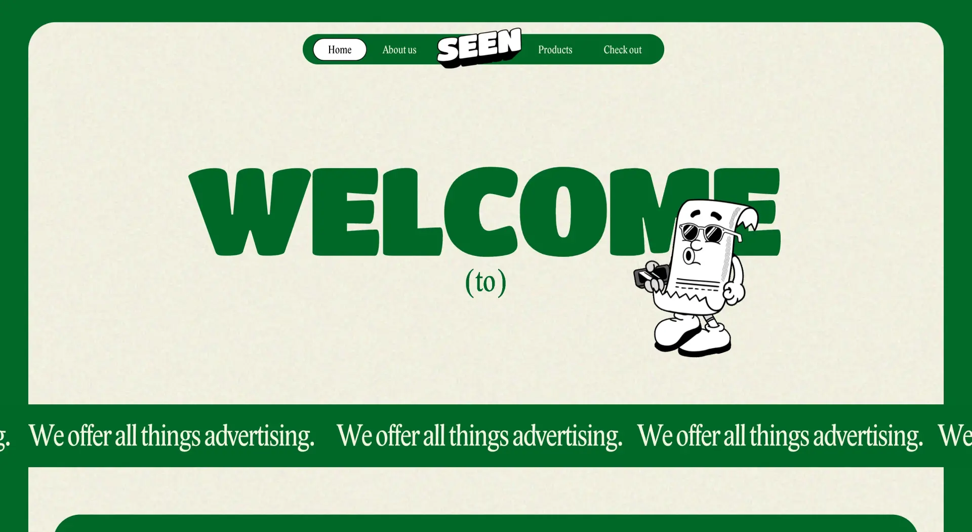 Exemple site web interactif navigation scroll seen advertising agency