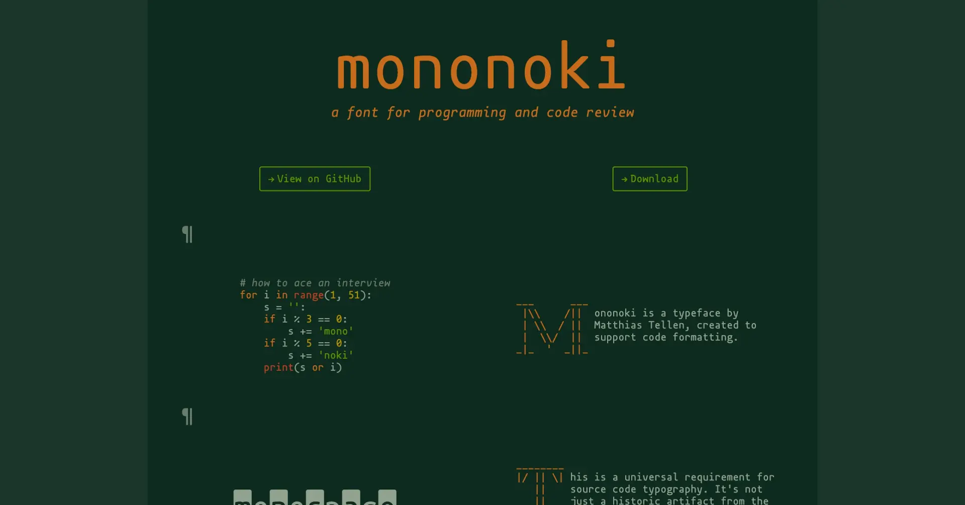 Font developpement mononoki