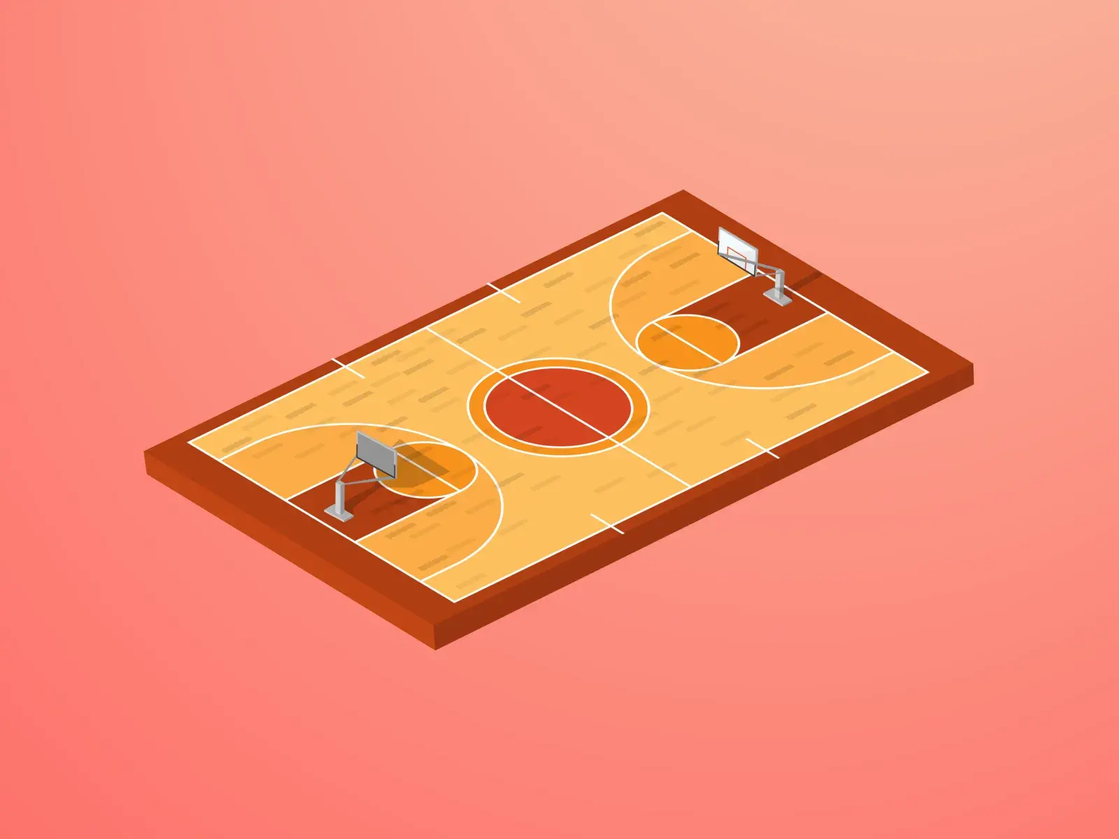 Pantone 2019 basketball court