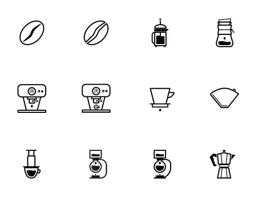 Psd barista icons