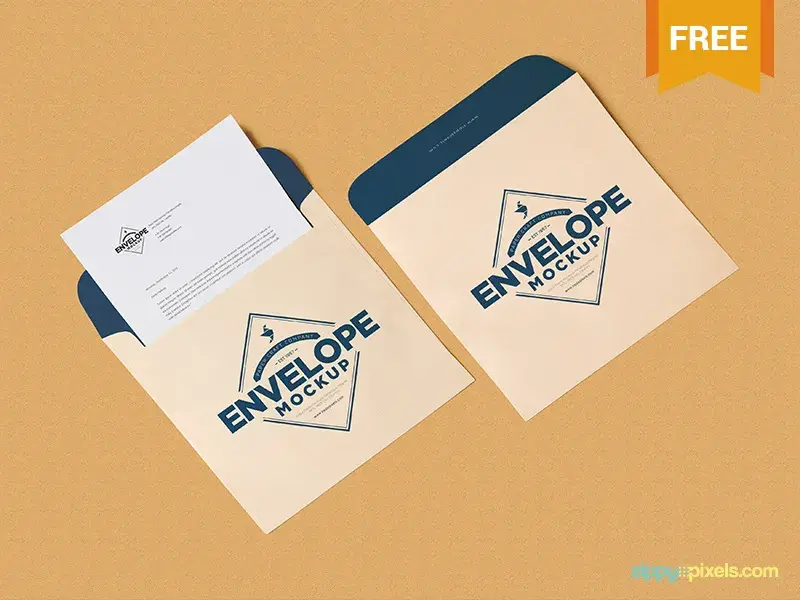 Psd envelope letterhard mockup