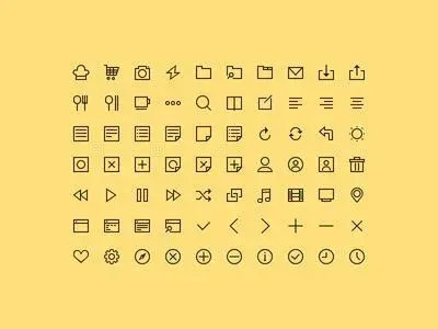 Psd freebie 70 simple icons par young kang