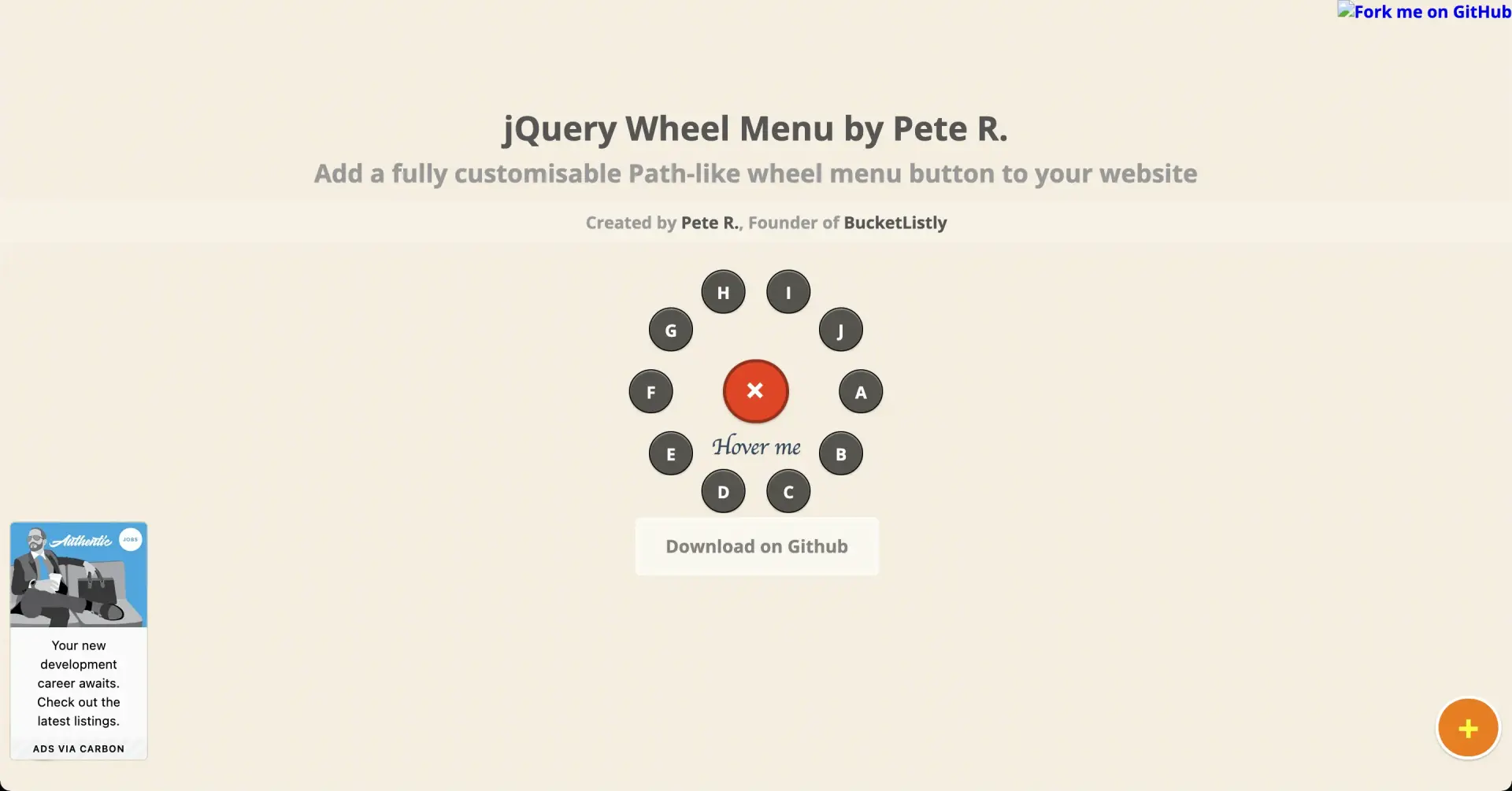 Ressource javascript navigation jquery wheel menu