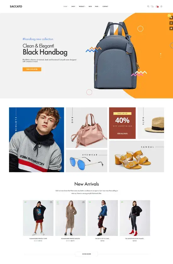 Theme prestashop mode leo saccato