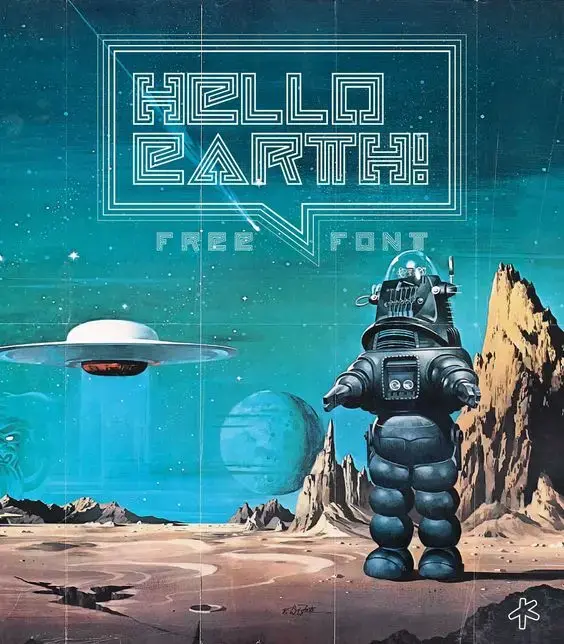 Typographie hello earth